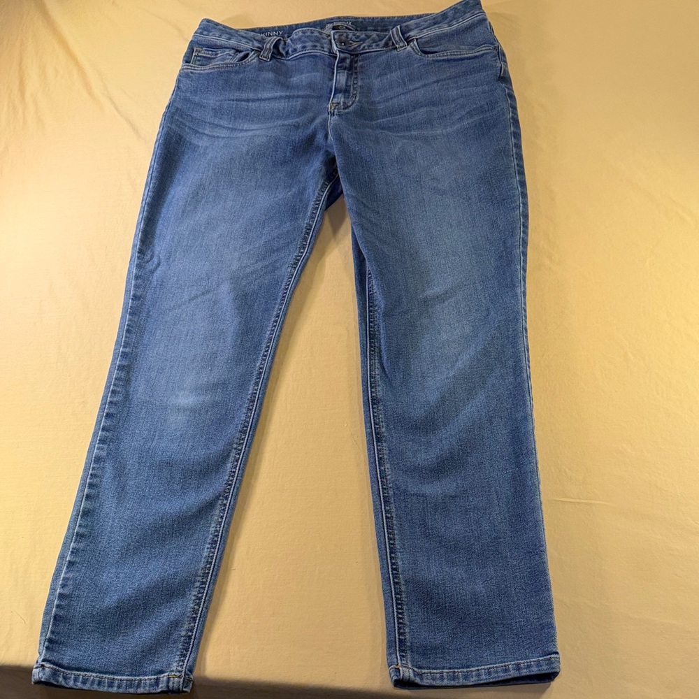 ANA women’s or teens, skinny jeans, size 12 stretch mid wash five pockets